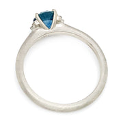 White Gold and Blue Montana Sapphire Engagement Ring - "Livia"