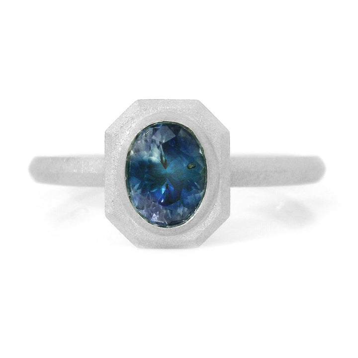 Montana Sapphire & White Gold Engagement Ring - "Fiona"
