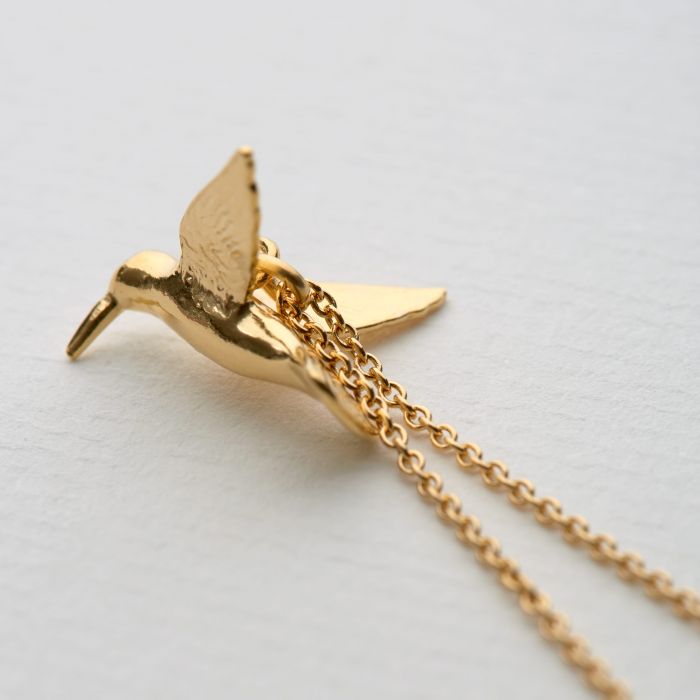 Gold Vermeil Necklace - "Hummingbird"