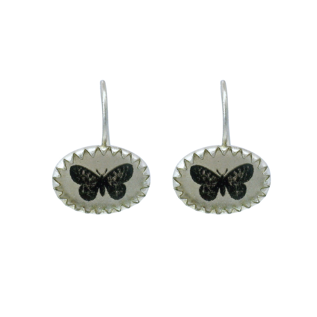 Pillangó sterling silver butterfly earrings by Anna Bánkuti
