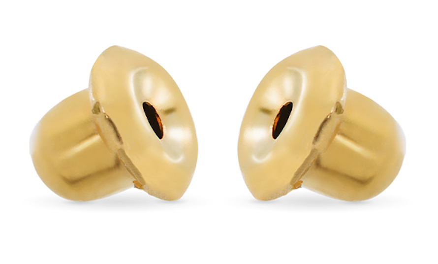 "April" 3mm Clear White CZ Piercing Studs in 14K Yellow Gold