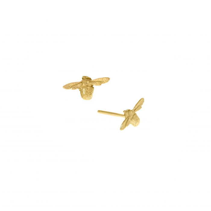 Petite Yellow Gold Studs - "Itsy Bitsy Bee"