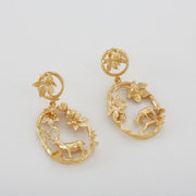 Gold Vermeil Drop Woodland Earrings - "Doe & Stag"