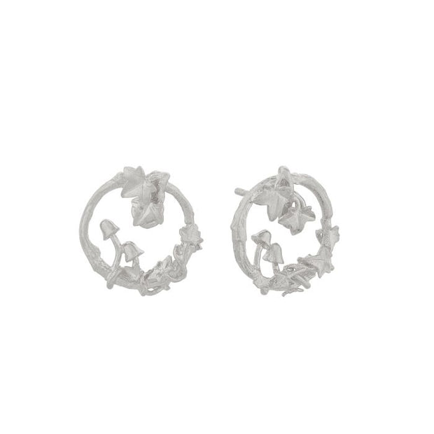 Sterling Silver Stud Earrings - "Woodland Loop"