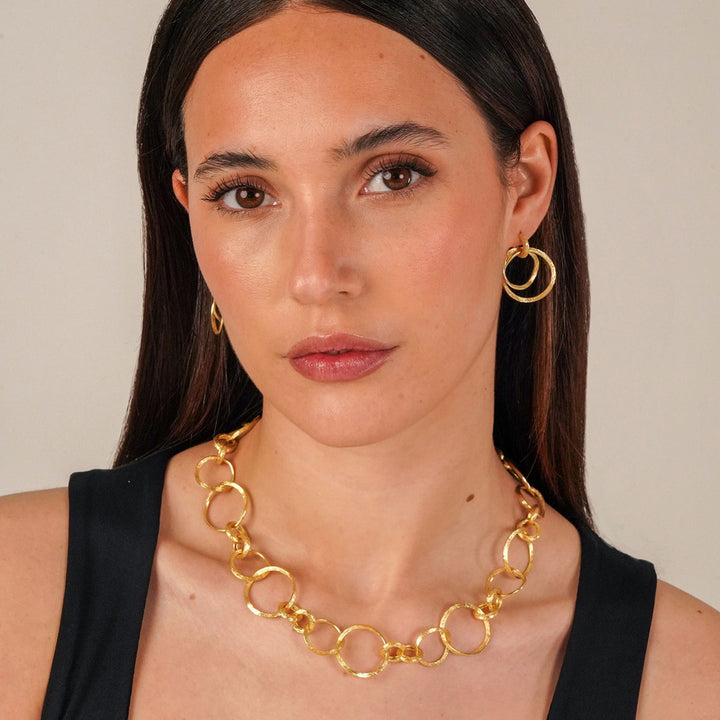 Gold Vermeil Circle Link Necklace - "Florence"