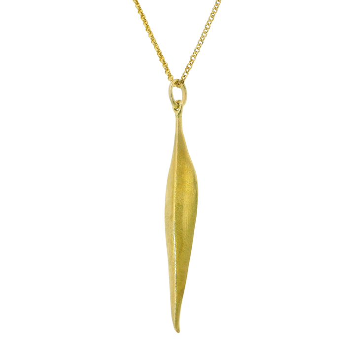 Gold Vermeill Large Leaf Necklace - "Forest"