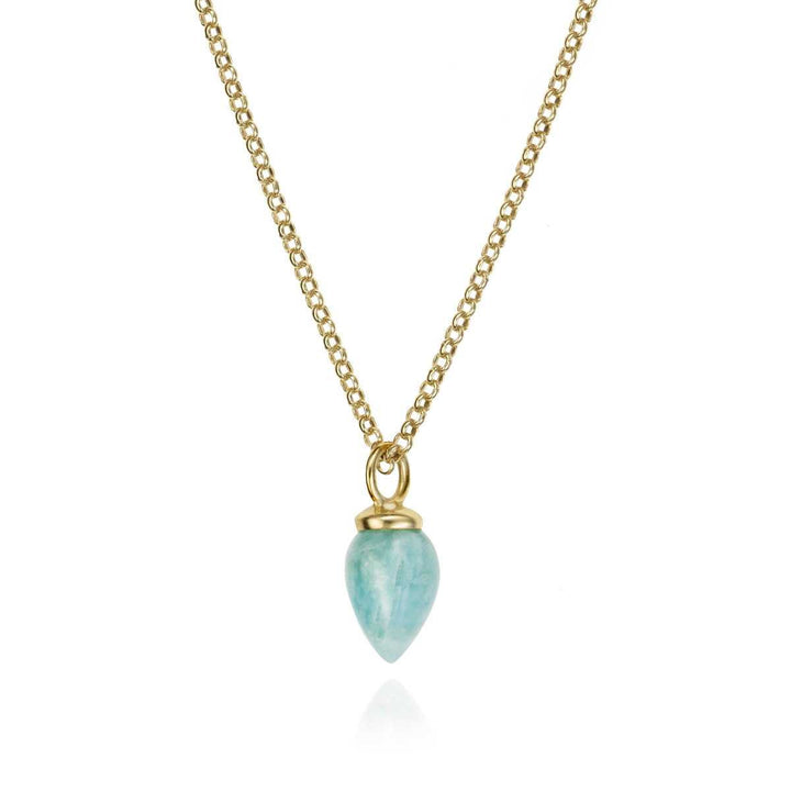 Gold Vermeil Amazonite Necklace - "Pendulum"