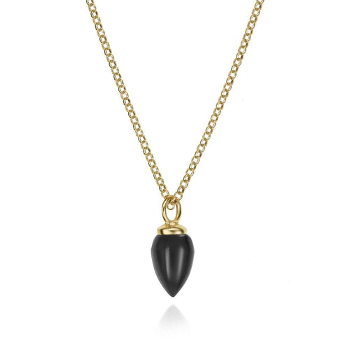 Gold Vermeil Black Onyx Necklace - "Pendulum"