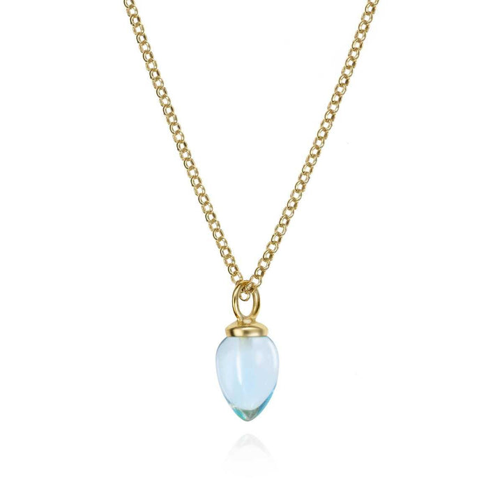 Gold Vermeil Blue Topaz Necklace - "Pendulum"