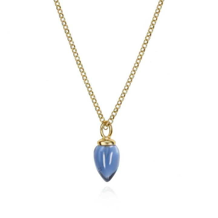 Gold Vermeil Iolite Necklace - "Pendulum"