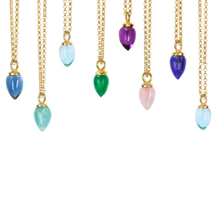 Gold Vermeil Iolite Necklace - "Pendulum"