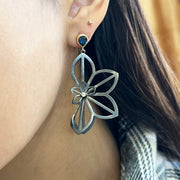 One-of-a-Kind Montana Sapphire Origami Earrings - "Paradise"