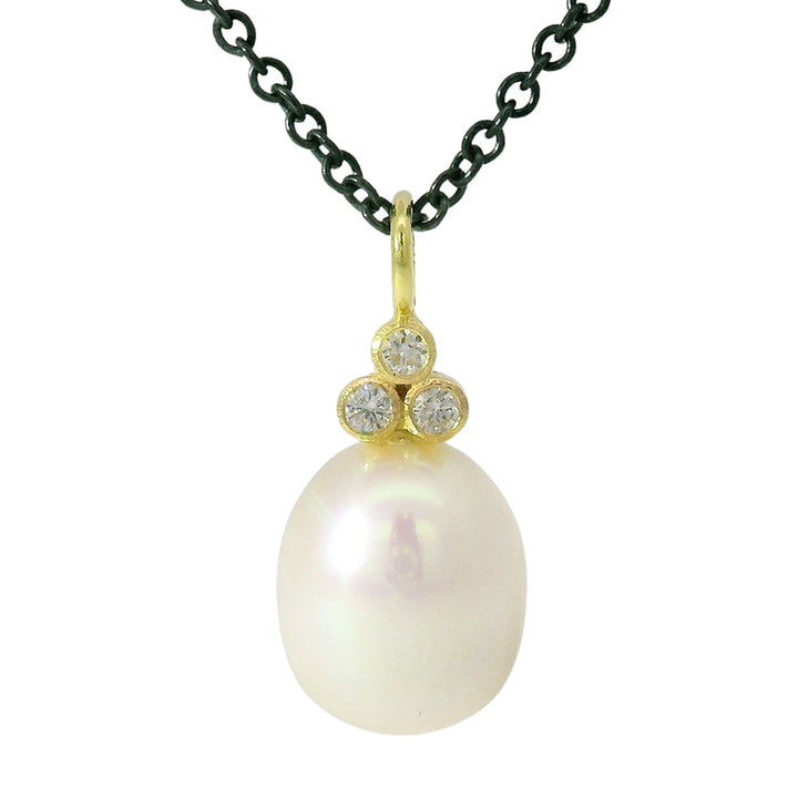 Pearl & Diamond Necklace - "Mariella"