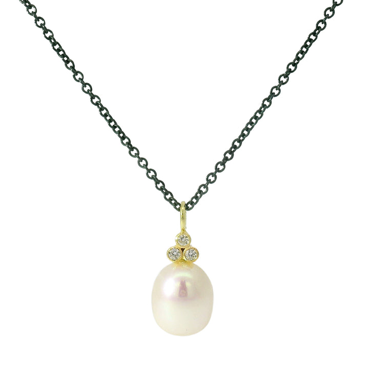 Pearl & Diamond Necklace - "Mariella"