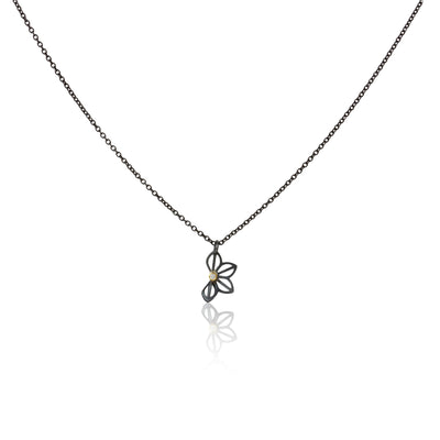 Sterling Silver and Diamond Origami Necklace - "Petite Anise Fold"