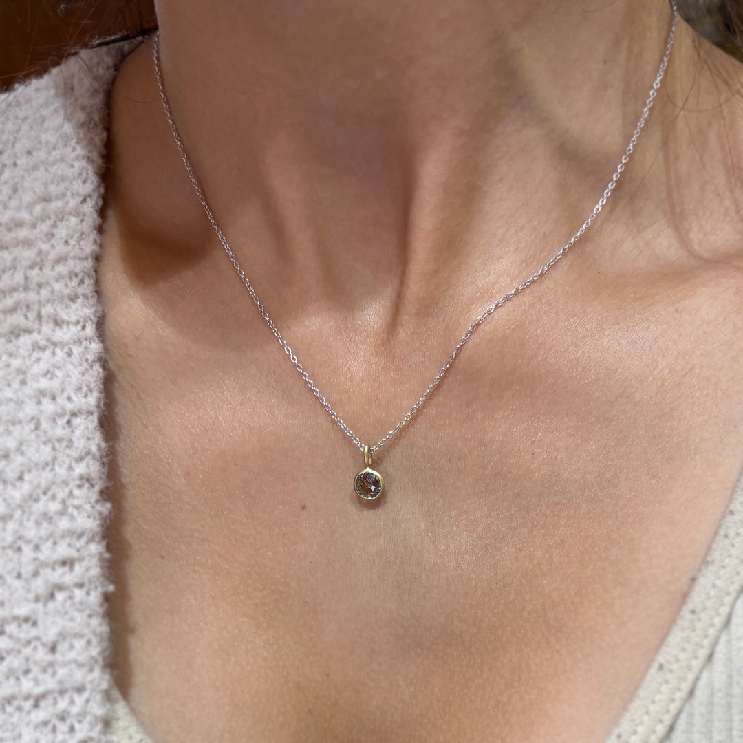 Aquamarine & Yellow Gold Pendant - "Misty Sea"