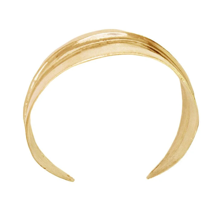 Bronze Cuff Bracelet - "Wide Ridge"