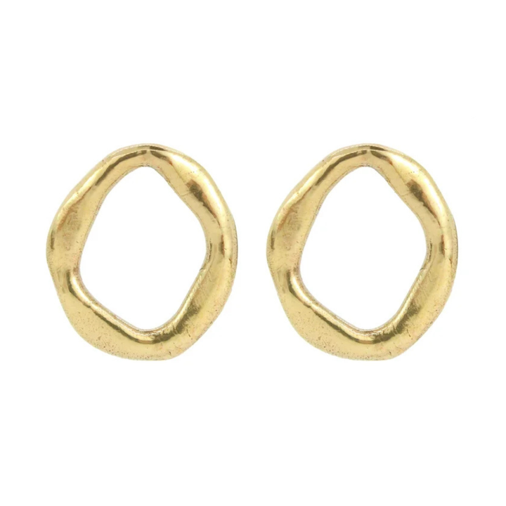 Large Bronze Stud Earrings - "Maji"