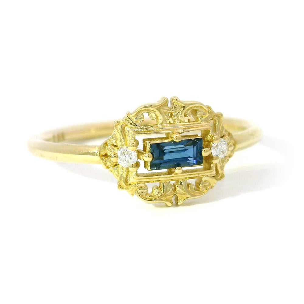 Blue Sapphire & Diamond Ring - "Vanity No. 5"