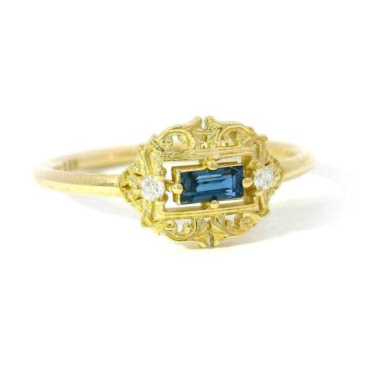 Blue Sapphire & Diamond Ring - "Vanity No. 5"