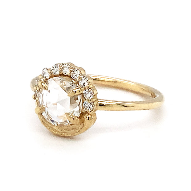 Le Conte by Eunmi Han 14K Yellow Gold Renoir Rose-Cut Diamond Engagement Ring Quarter View