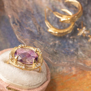 Le Conte Eunmi Han 14K Yellow Gold with Rutilated Amethyst and Diamonds Ring Insta Shot