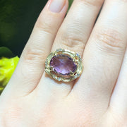 Le Conte Eunmi Han 14K Yellow Gold with Rutilated Amethyst and Diamonds Ring Model Shot