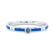 Yogo Sapphire and Enamel Band - "Rock Candy White & Blue"