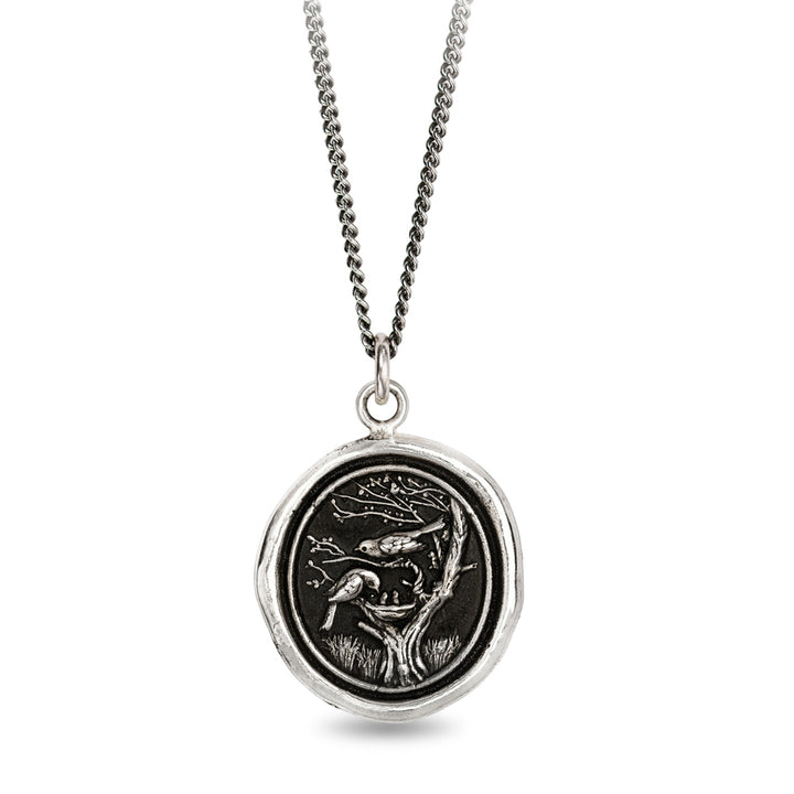 Sterling Silver Talisman Necklace - "Love Makes a Home"