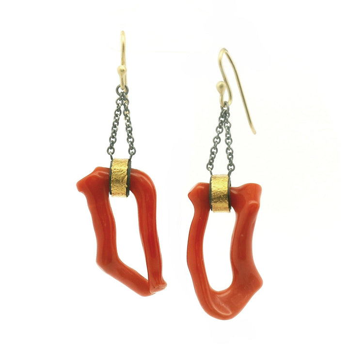 Mediterranean Red Branch Coral Earrings - "Ocean's Rhythm"