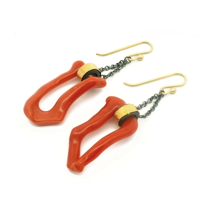 Mediterranean Red Branch Coral Earrings - "Ocean's Rhythm"