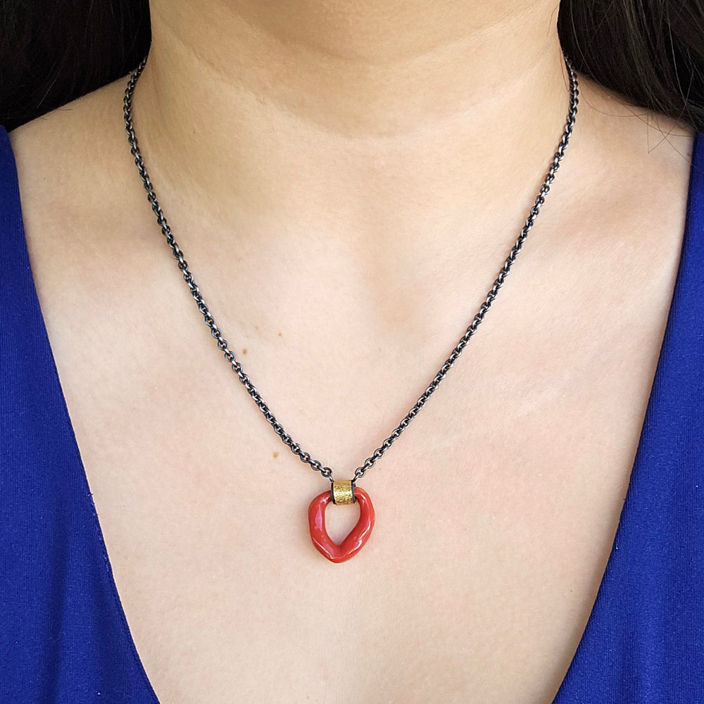 Mediterranean Red Branch Coral Necklace - "Colored Waters"