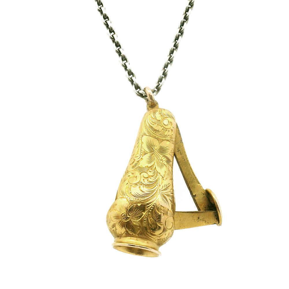 Victorian Era Gold Cigar Cutter Necklace - "Old Soul"