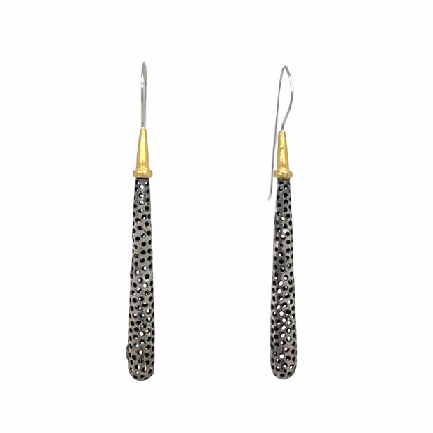 Sterling Silver and Gold Vermeil Drop Earrings - "Icicle"