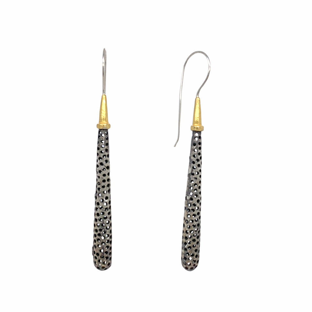 Sterling Silver & Gold Vermeil Drop Earrings - "Icicle"