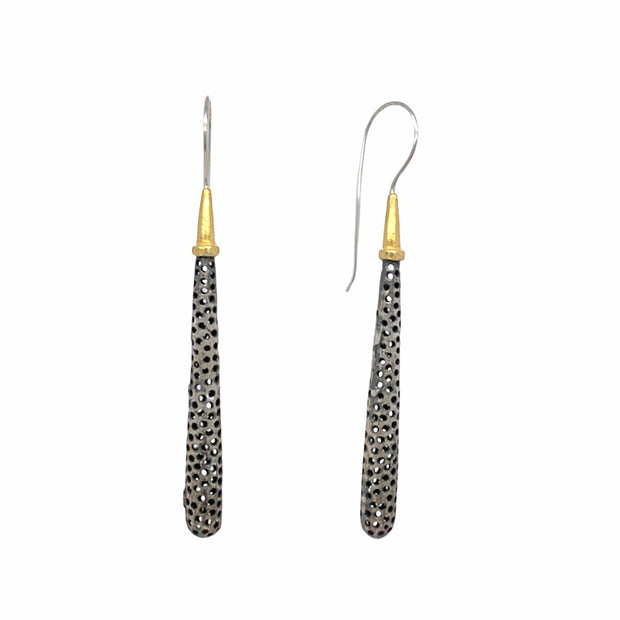 Sterling Silver and Gold Vermeil Drop Earrings - "Icicle"