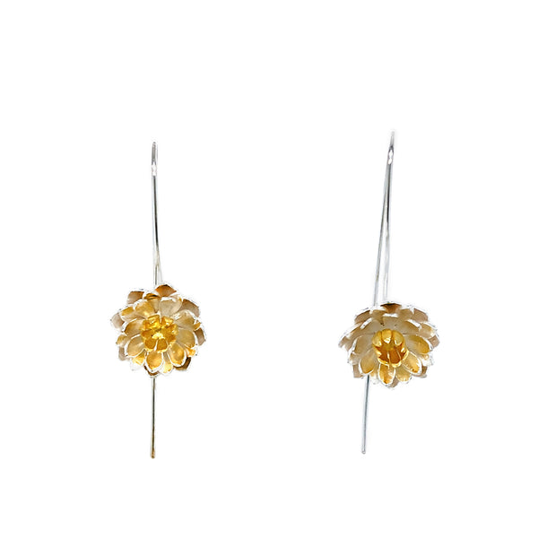 Sterling Silver and Gold Vermeil Earrings - "Nilufer"