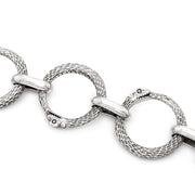 Sterling Silver Ouroboros Link Bracelet - "Chain of Snakes"