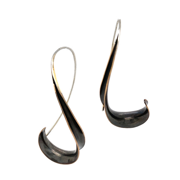 Bronze Drop Earrings - "Long Hook"