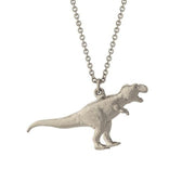 Silver T Rex Pendant Charm Necklace by Alex Monroe 