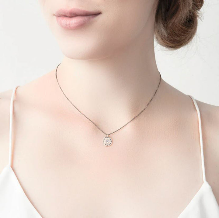 Sterling Silver and Diamond Necklace - "Four Star Nostalgia"