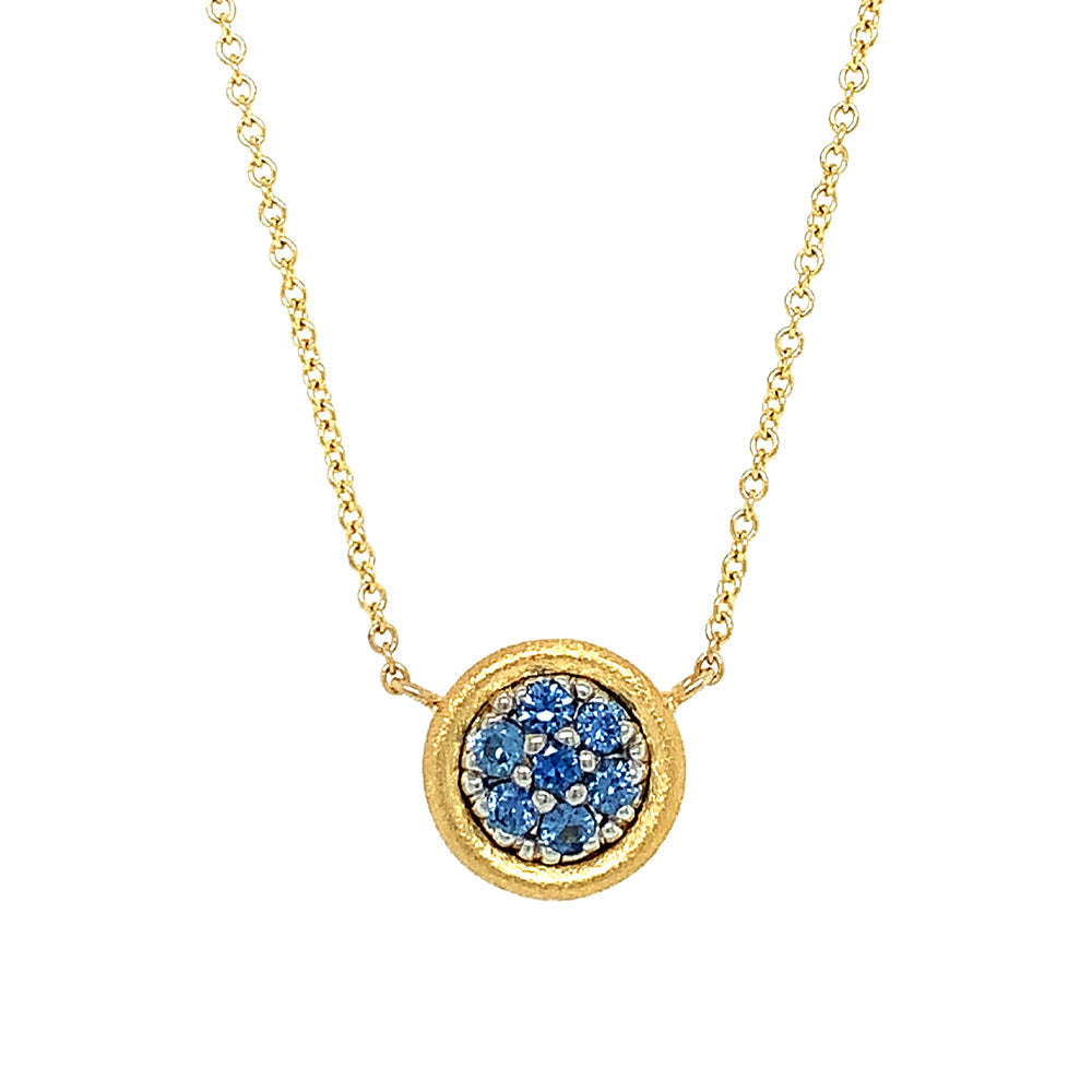 23.5 carat outlets genuine Sapphire 18K Gold over .925 Sterling Silver handmade Pendant