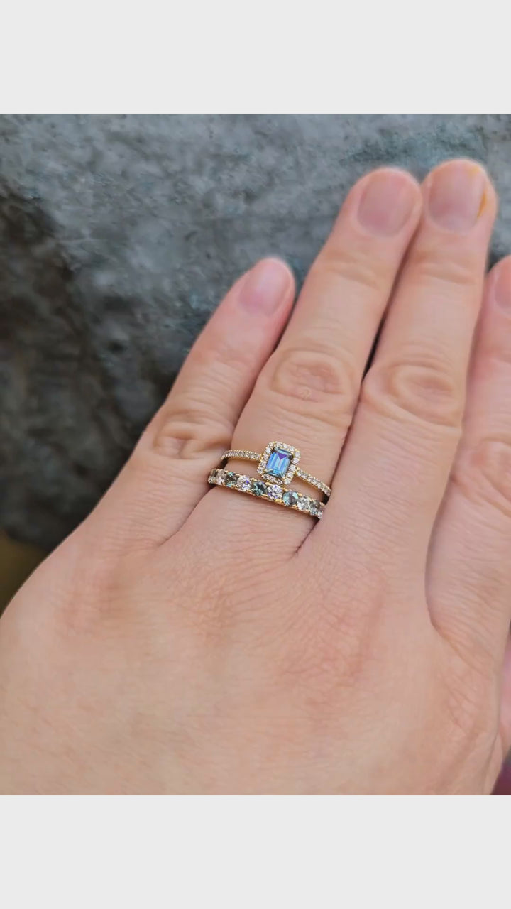 Alexandrite, Diamond & Gold Ring - "Nocturne Pulse"