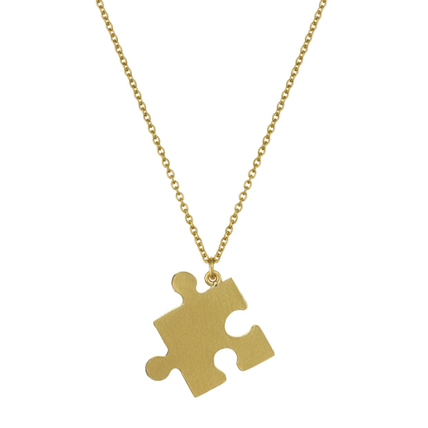 Gold Vermeil Necklace - "Floral Puzzle Piece"