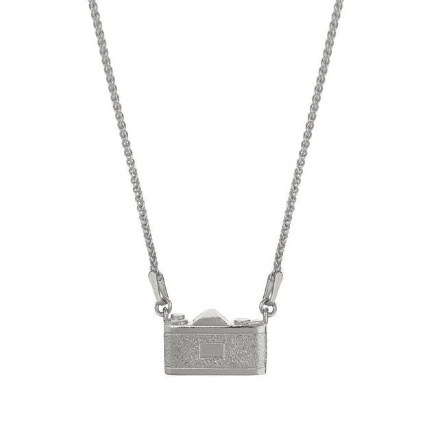 Sterling Silver In-Line Necklace - "Vintage Camera"