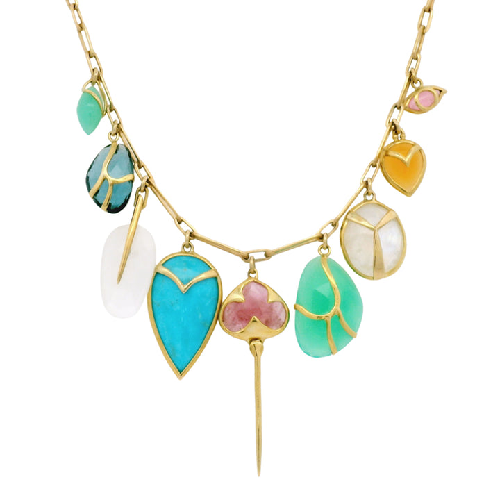 One-of-a-Kind Multi-Stone Yellow Gold Necklace - "Lucky Charm"