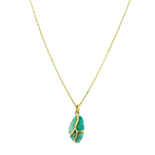 One-of-a-Kind Opal & Yellow Gold Necklace - "Butterfly"
