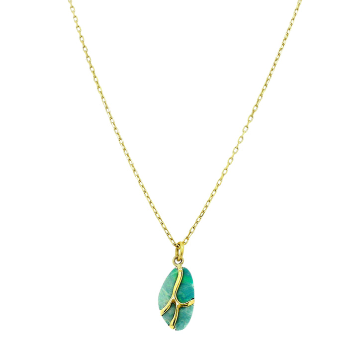 One-of-a-Kind Opal & Yellow Gold Necklace - "Butterfly"