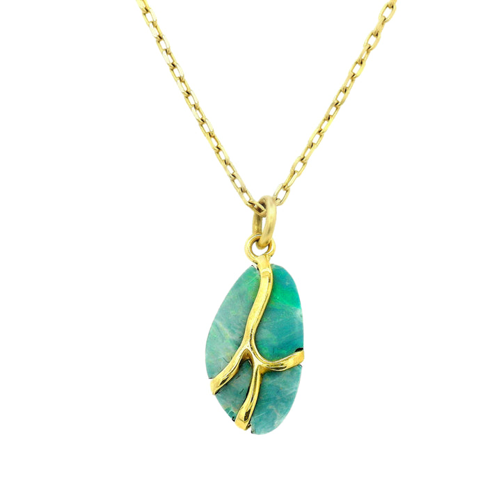 One-of-a-Kind Opal & Yellow Gold Necklace - "Butterfly"