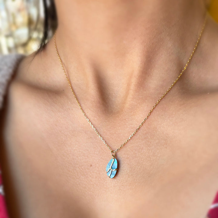 One-of-a-Kind Opal & Yellow Gold Necklace - "Butterfly"